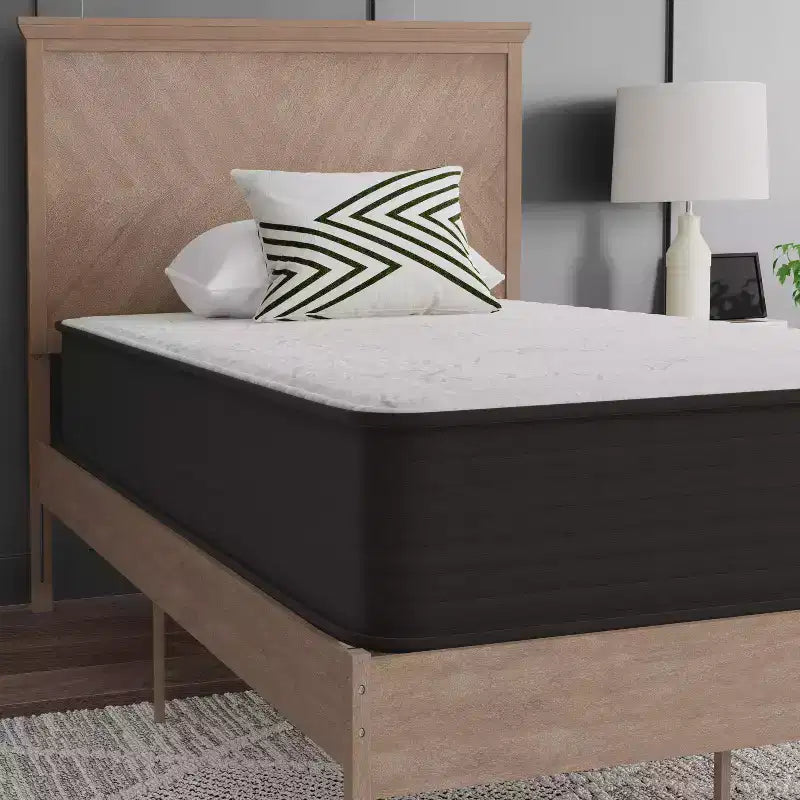 Emma and Oliver 10 Inch Hybrid Mattress, High Density Foam and Pocket Spring Mattress in a Box, CertiPur-US Certified Foam