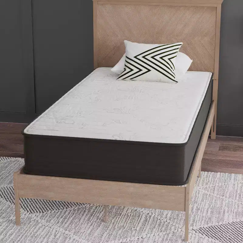 Emma and Oliver 10 Inch Hybrid Mattress, High Density Foam and Pocket Spring Mattress in a Box, CertiPur-US Certified Foam