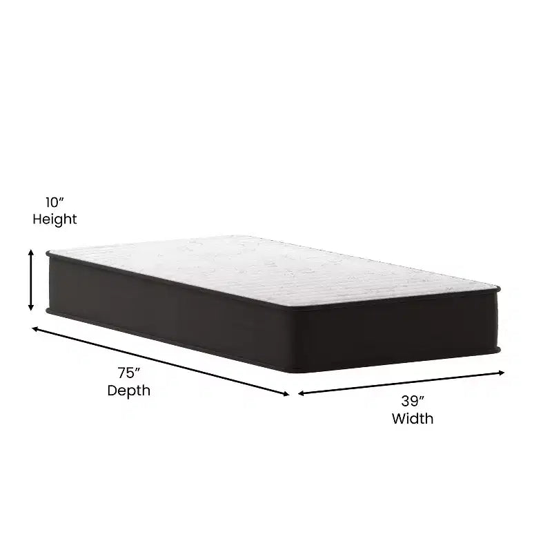 Emma and Oliver 10 Inch Hybrid Mattress, High Density Foam and Pocket Spring Mattress in a Box, CertiPur-US Certified Foam