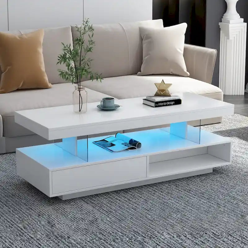Table basse U-Can Led avec rangement