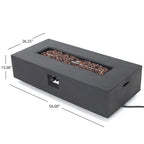 Augusta Outdoor Acacia Wood and Wicker 6 Seater Chat Set with Fire Pit by Christopher Knight Home
