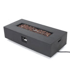 Augusta Outdoor Acacia Wood and Wicker 6 Seater Chat Set with Fire Pit by Christopher Knight Home