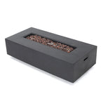 Augusta Outdoor Acacia Wood and Wicker 6 Seater Chat Set with Fire Pit by Christopher Knight Home