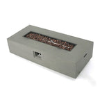 Augusta Outdoor Acacia Wood and Wicker 6 Seater Chat Set with Fire Pit by Christopher Knight Home