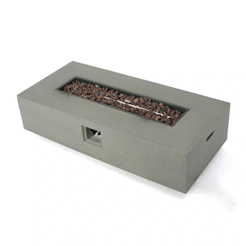 Augusta Outdoor Acacia Wood and Wicker 6 Seater Chat Set with Fire Pit by Christopher Knight Home
