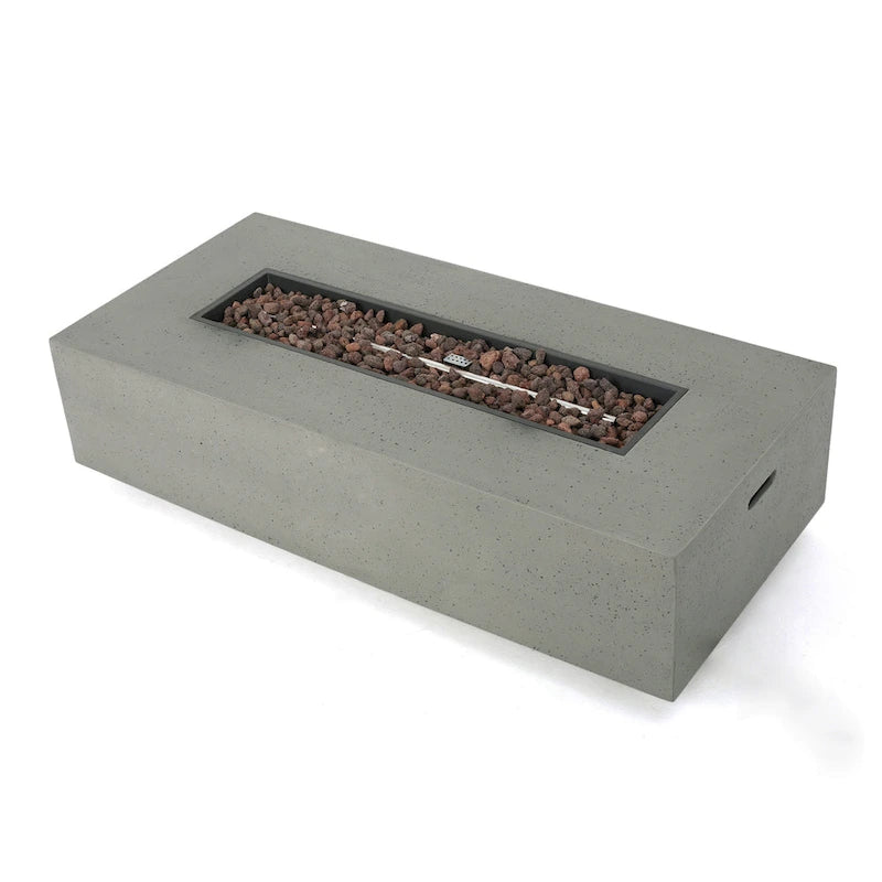 Augusta Outdoor Acacia Wood and Wicker 6 Seater Chat Set with Fire Pit by Christopher Knight Home