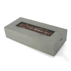 Augusta Outdoor Acacia Wood and Wicker 6 Seater Chat Set with Fire Pit by Christopher Knight Home