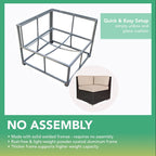 Ohana Outdoor Patio 6 Piece Black Wicker Sofa Sectional with Cushions - No Assembly