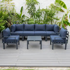Outdoor 7-Piece Modern Patio Sectional Sofa Set Aluminum Frame W/ Coffee Table for Outdoor Summer Porch Backyard
