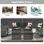 OVIOS 8-piece Patio Wicker Outdoor High-back Sectional Furniture Set