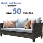 OVIOS 8-piece Patio Wicker Outdoor High-back Sectional Furniture Set