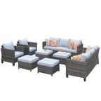 OVIOS 8-piece Patio Wicker Outdoor High-back Sectional Furniture Set