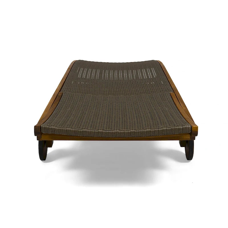 Banzai Outdoor Wicker and Wood Chaise Lounge (Set of 4) by Christopher Knight Home