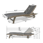Banzai Outdoor Wicker and Wood Chaise Lounge (Set of 4) by Christopher Knight Home