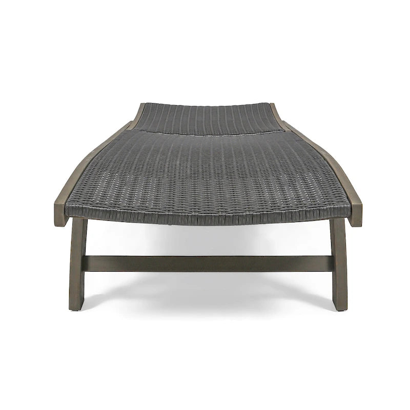 Banzai Outdoor Wicker and Wood Chaise Lounge (Set of 4) by Christopher Knight Home