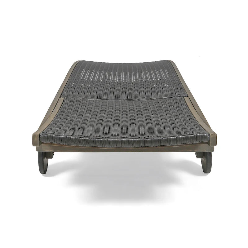 Banzai Outdoor Wicker and Wood Chaise Lounge (Set of 4) by Christopher Knight Home