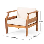 Aston Outdoor Mid-Century Modern Cushioned Acacia 4-seat Chat Set by Christopher Knight Home