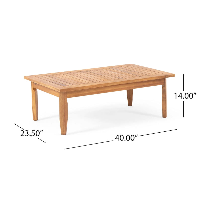 Aston Outdoor Mid-Century Modern Cushioned Acacia 4-seat Chat Set by Christopher Knight Home