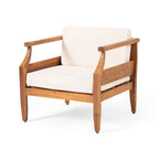 Aston Outdoor Mid-Century Modern Cushioned Acacia 4-seat Chat Set by Christopher Knight Home