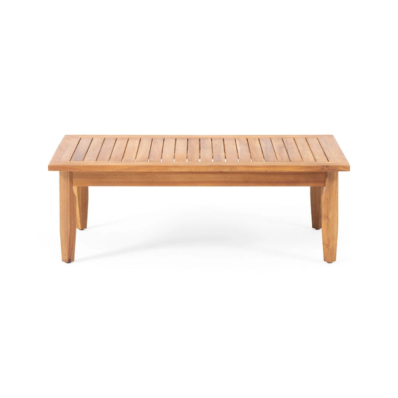 Aston Outdoor Mid-Century Modern Cushioned Acacia 4-seat Chat Set by Christopher Knight Home