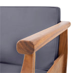 Aston Outdoor Mid-Century Modern Cushioned Acacia 4-seat Chat Set by Christopher Knight Home
