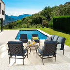 Patio Festival 6-Piece Outdoor Metal Sofa Seating Set
