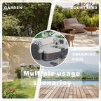 5-piece Patio Wicker Daybed Sectional Sofa Set with Side Table