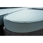 5-piece Patio Wicker Daybed Sectional Sofa Set with Side Table