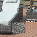 3-piece Patio Wicker Adjustable Chaise Lounge Set with Arms Throw Pillow Not Include
