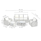 5-piece Wicker Patio Chat Set with Drawer Table