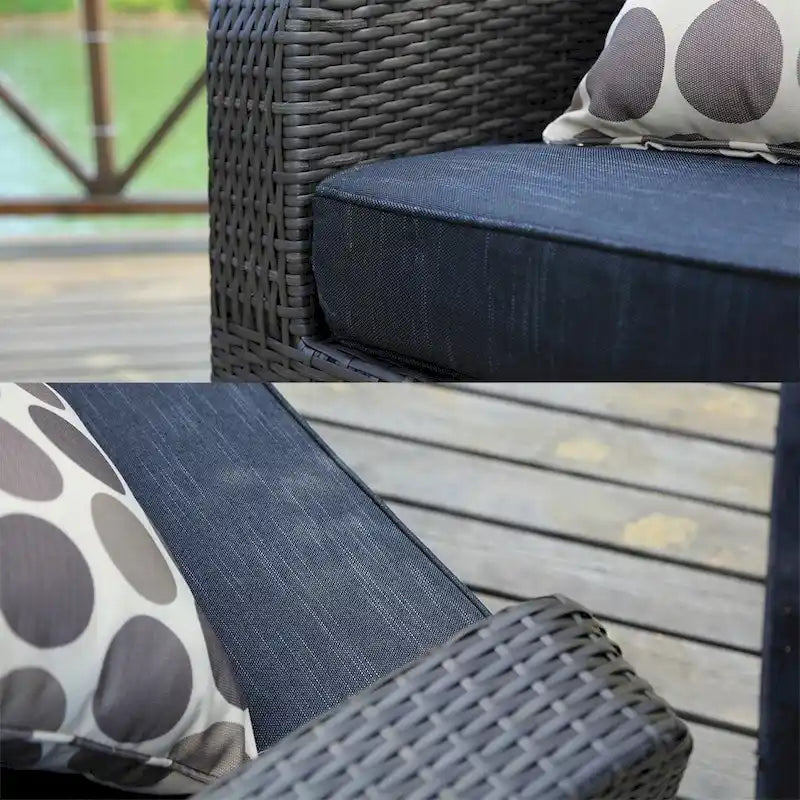 5-piece Wicker Patio Chat Set with Drawer Table