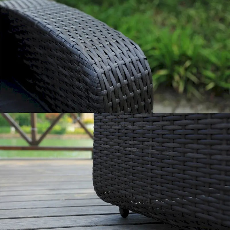 5-piece Wicker Patio Chat Set with Drawer Table