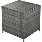 6PCS Outdoor Patio Wicker Rattan Sectional Set with Storage Box and Tempered Glass Top Table