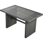 6PCS Outdoor Patio Wicker Rattan Sectional Set with Storage Box and Tempered Glass Top Table