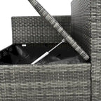 6PCS Outdoor Patio Wicker Rattan Sectional Set with Storage Box and Tempered Glass Top Table