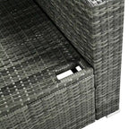 6PCS Outdoor Patio Wicker Rattan Sectional Set with Storage Box and Tempered Glass Top Table
