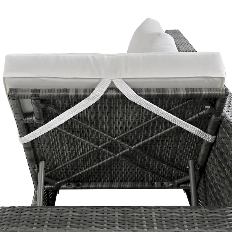 6PCS Outdoor Patio Wicker Rattan Sectional Set with Storage Box and Tempered Glass Top Table