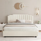 Lit double en velours avec sommier relevable