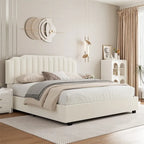 Lit double en velours avec sommier relevable