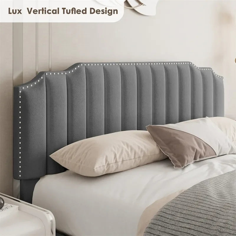 Lit double en velours avec sommier relevable