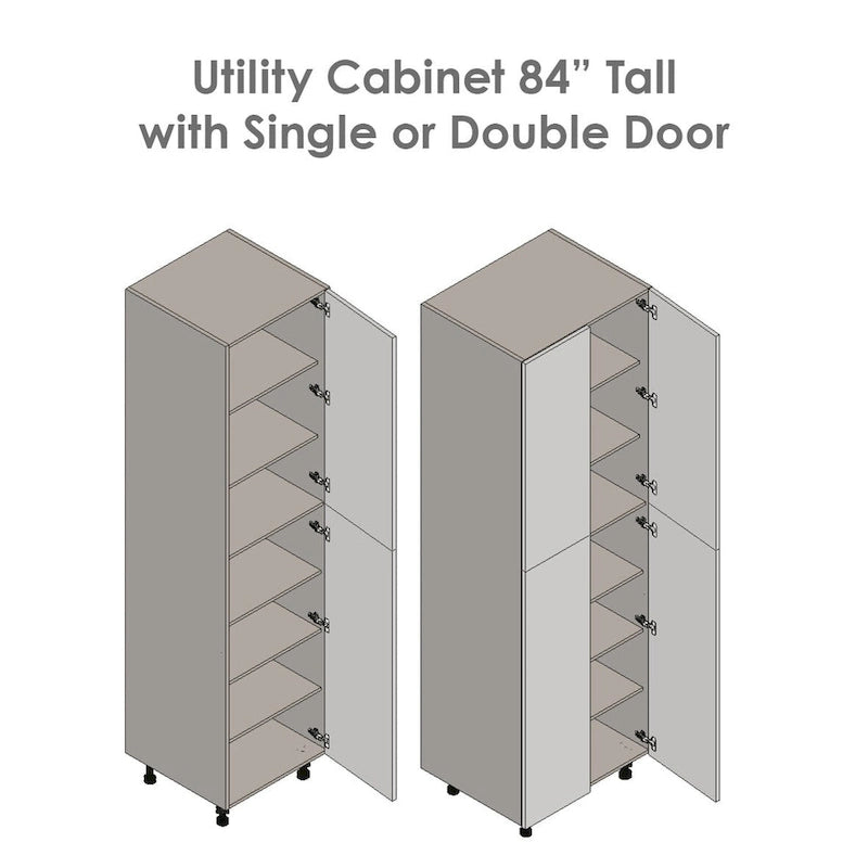 Armoire de rangement 24 x 84 - Quatre portes - Grise - 24 x 84 x 23 3/8