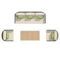 Corvus Iona 4-piece Patio Eucalyptus Wood and Rope Sofa Seating Set with Sunbrella Fabric