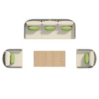 Corvus Iona 4-piece Patio Eucalyptus Wood and Rope Sofa Seating Set with Sunbrella Fabric