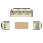 Corvus Iona 4-piece Patio Eucalyptus Wood and Rope Sofa Seating Set with Sunbrella Fabric