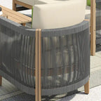 Corvus Iona 4-piece Patio Eucalyptus Wood and Rope Sofa Seating Set with Sunbrella Fabric