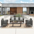 Corvus Iona 4-piece Patio Eucalyptus Wood and Rope Sofa Seating Set with Sunbrella Fabric