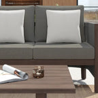 Corvus Iona 4-piece Patio Eucalyptus Wood and Rope Sofa Seating Set with Sunbrella Fabric