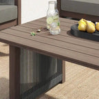 Corvus Iona 4-piece Patio Eucalyptus Wood and Rope Sofa Seating Set with Sunbrella Fabric