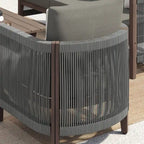 Corvus Iona 4-piece Patio Eucalyptus Wood and Rope Sofa Seating Set with Sunbrella Fabric