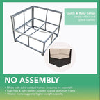 Ohana Outdoor Patio 9 Piece Black Wicker Sofa and Chaise Lounge Set - No Assembly